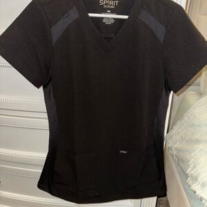 Spirit Women's Black Scrub Top